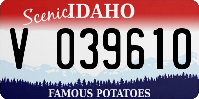 ID license plate V039610