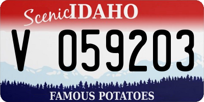 ID license plate V059203