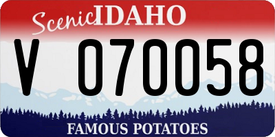 ID license plate V070058