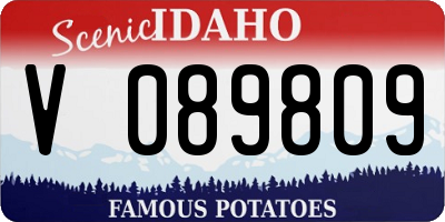 ID license plate V089809