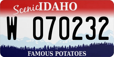 ID license plate W070232