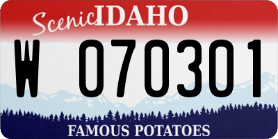 ID license plate W070301