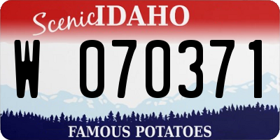 ID license plate W070371