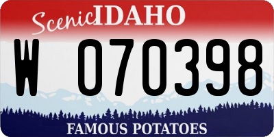 ID license plate W070398
