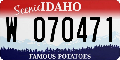 ID license plate W070471