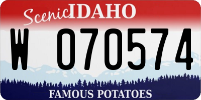 ID license plate W070574