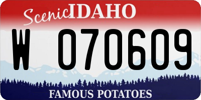 ID license plate W070609