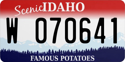 ID license plate W070641