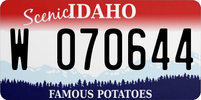 ID license plate W070644