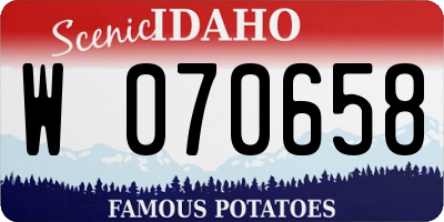 ID license plate W070658