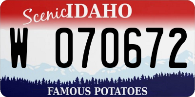 ID license plate W070672