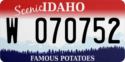 ID license plate W070752