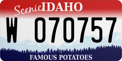 ID license plate W070757
