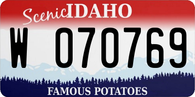 ID license plate W070769