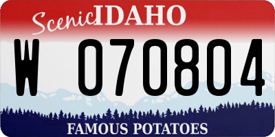 ID license plate W070804