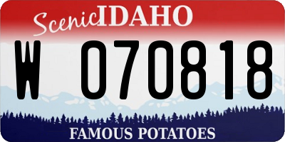 ID license plate W070818