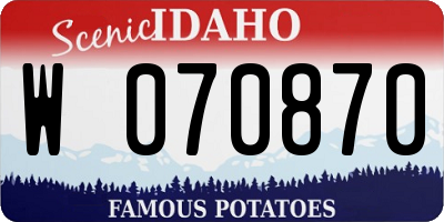 ID license plate W070870