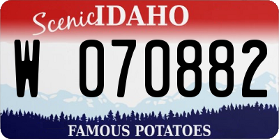 ID license plate W070882