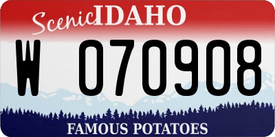 ID license plate W070908