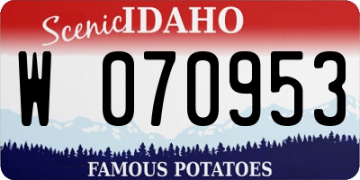 ID license plate W070953