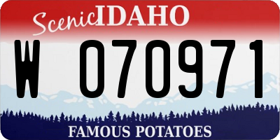 ID license plate W070971