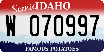 ID license plate W070997