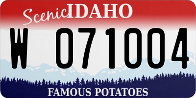 ID license plate W071004