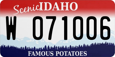 ID license plate W071006