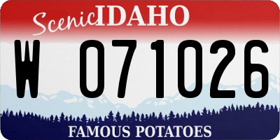 ID license plate W071026