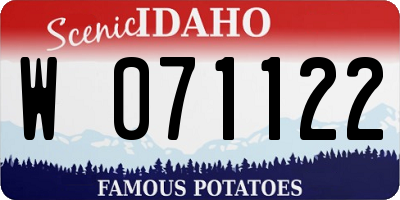 ID license plate W071122