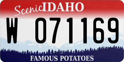 ID license plate W071169