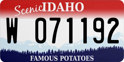 ID license plate W071192