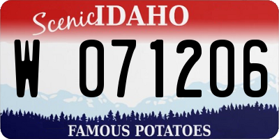 ID license plate W071206