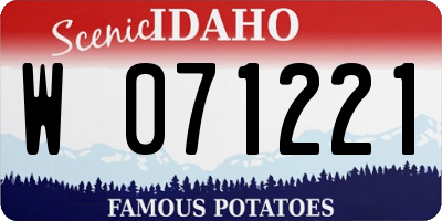 ID license plate W071221
