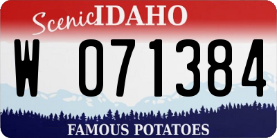 ID license plate W071384