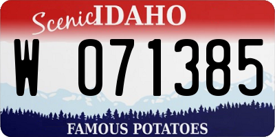 ID license plate W071385