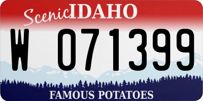 ID license plate W071399
