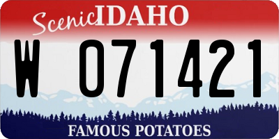 ID license plate W071421