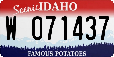 ID license plate W071437