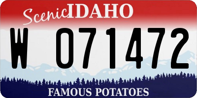 ID license plate W071472