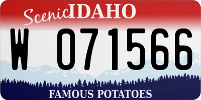 ID license plate W071566