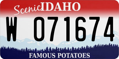 ID license plate W071674