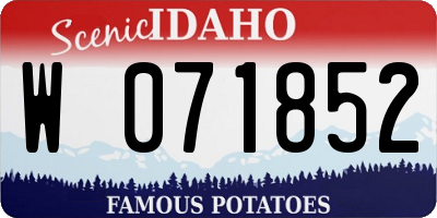 ID license plate W071852