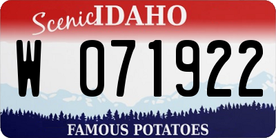 ID license plate W071922