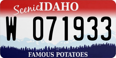 ID license plate W071933