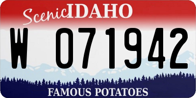 ID license plate W071942