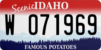 ID license plate W071969