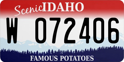 ID license plate W072406
