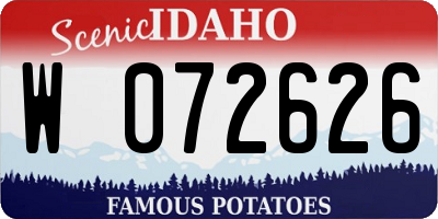 ID license plate W072626