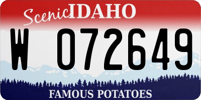 ID license plate W072649